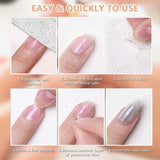 100 st Nail Art-mallar Modelleringsmallar Självhäftande med 4 ark genomskinliga nagelkuddar och 3 nagelfiler Gel Nagelförlängningstillbehör för konstgjorda naglar