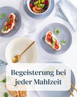 Keramisk servisset för 6, Hygge, 24 st. TESTVINNARE Drömmande skandinaviska servisservis i stengods Skål och tallrik Set Middagsservice för 6 Pure Living servisset i gråblått
