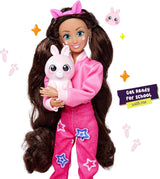 Simba 105953975 - Kawaii Hi Dress-Up Lucy Doll (26cm) - Ledad frisörmodedocka, långhårig kanindocka och tillbehörsleksak för 4 år och uppåt
