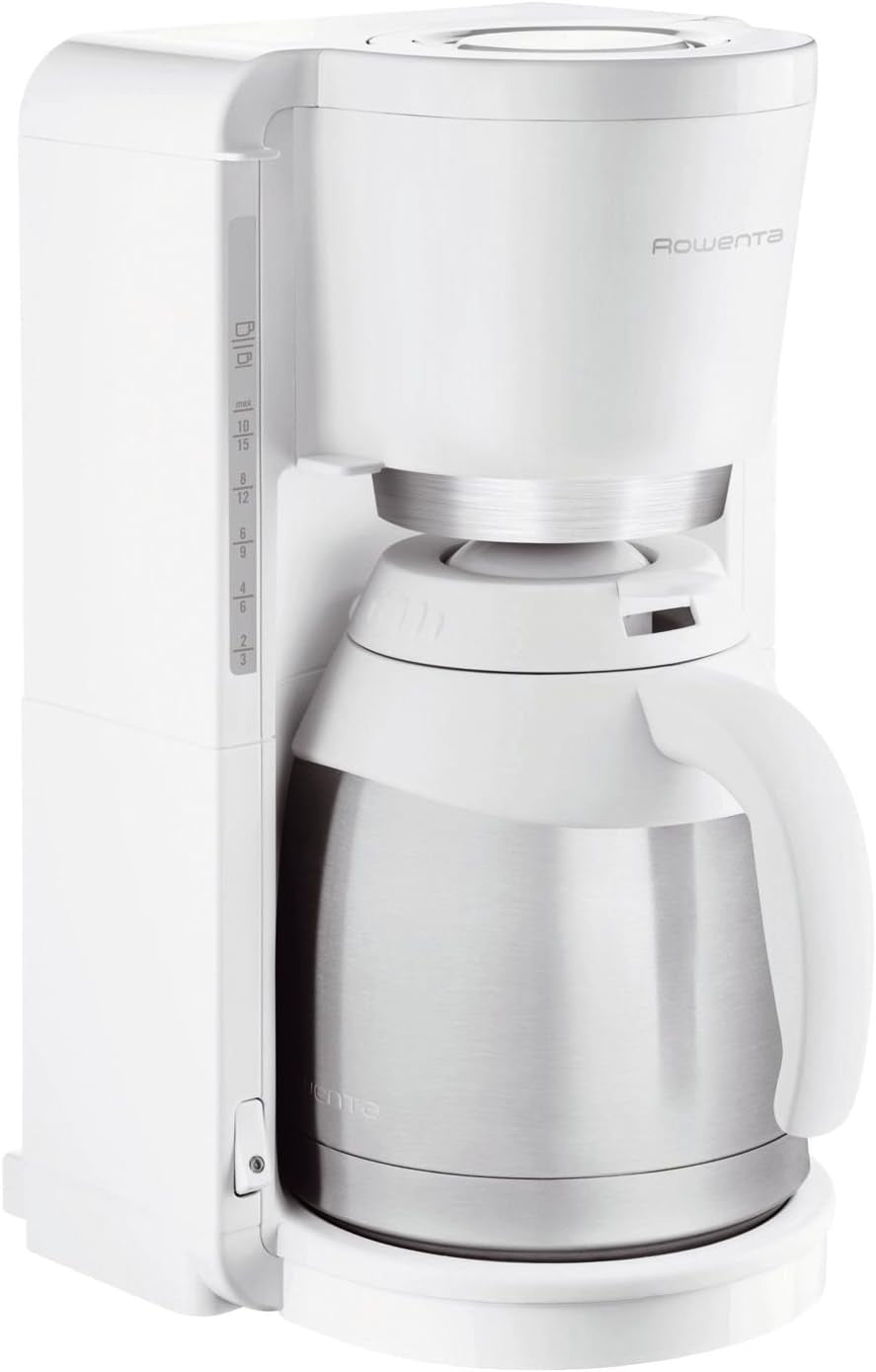 Filter coffee maker Rowenta CT3811 Adagio Milano | Med termokanna i rostfritt stål | 10-15 koppar | Automatisk avstängning | White/Stainless steel