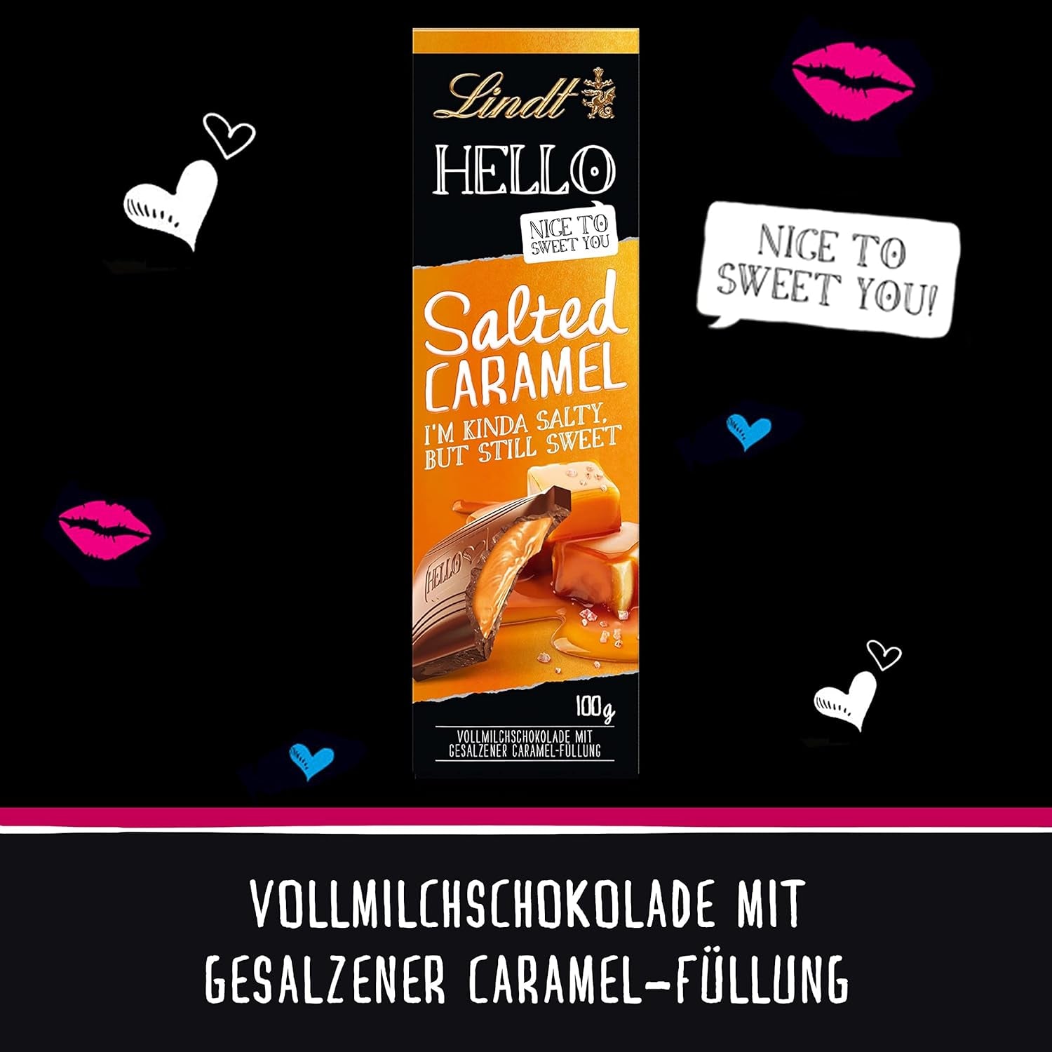 HEJ Saltkola Choklad | Bar 100g | Mjölkchoklad med saltad kolafyllning | Chokladkaka | Chokladpresent (paket med 5)