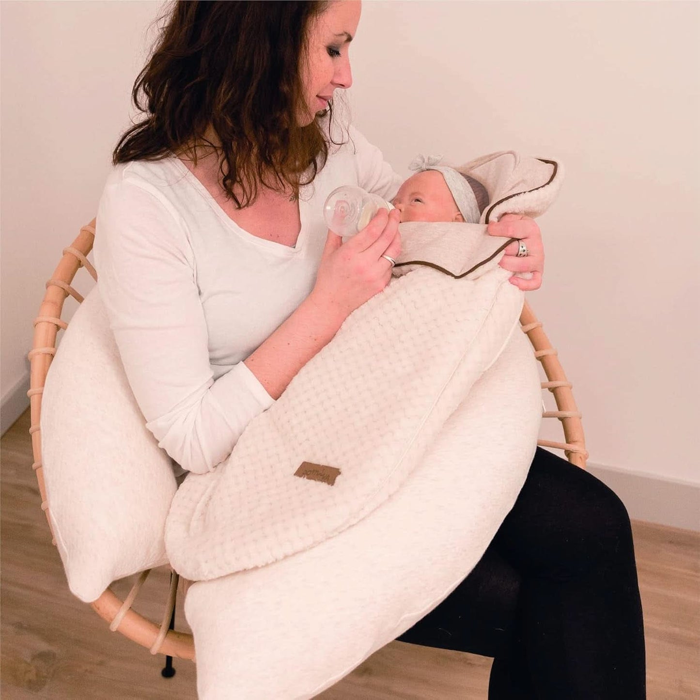 Multifunktionell amningskudde, 4 i 1, Soft Nova, beige, enkel kudde: 202 cm, fåtölj, 40 X 75 X 22 cm Tillbehör Mat och Amning Bebe Naty Shop