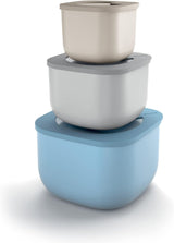 Guzzini - Kitchen Active Design, STORE&MORE Set med 3 lufttäta lådor för kyl/frys/mikrovågsugn, hög - 19,5 x 19,5 x h12,3 cm | 750/1550/2800 cc- 17070852 Matförvaringslådor Naty Shop 19,5 X 19,5 X 12,3 Cm Singel