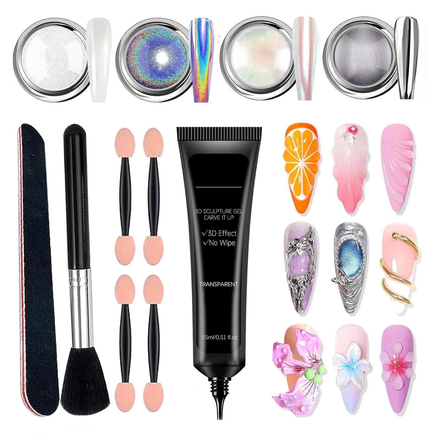 GZSY Nail Art Strasssteine ​​Nagel Perlen Weiß 12Raster Nagel Charms Nageldesign Zubehör Perle Nail Art