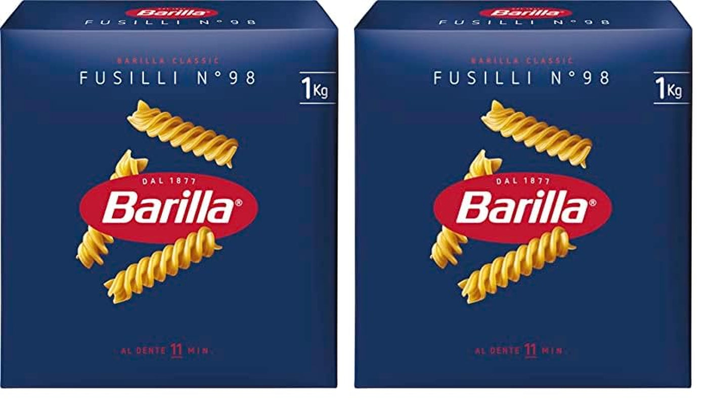 Pasta Barilla Classic Fusilli nr. 98, från högkvalitativt durumvete, alltid al dente, 1 kg