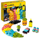 LEGO 11027 Classic Neon Creative Building Set, Brick Box Set, Byggleksak med modeller: bil, ananas, alien, rullskridskor, figurer och mer, för barn från 5 år Byggset Besuche den LEGO-Store Single