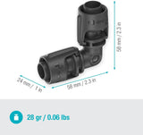 Gardena mikrodroppbevattningssystem L-stycke 13 mm (1/2"): Rörkoppling för vändning av 13 mm tillförselrör, verktygsfri montering, återanvändbar (13202-20)