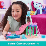 Gabby's Dollhouse, Purific Pool Party Lekset med Gabby och Meerkat figurer och Deluxe Room, Cakey Baking, Cakey Kitchen