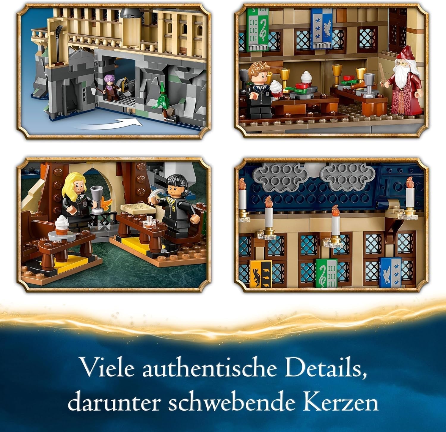 LEGO Harry Potter Hogwarts Castle: The Great Hall, samlarleksak med 11 minifigurer inklusive Hermione Granger, magisk present till pojkar och flickor 76435 Byggset Besuche den LEGO-Store