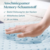 LUCID memory foam kudde med gel 40x60 cm - andas - kylande effekt - tvättbart överdrag - Oeko-Tex certifierad kudde, vit