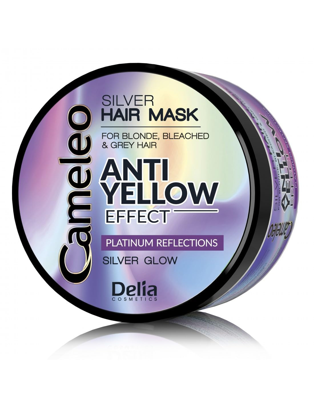 Cameleo - Silverfärgningsmask - Ingen gul effekt - Violettbehandling och färgskydd för blont, grått, vitt hår - Platinanyanser - UV-skydd - Parabenfri - 200 ml Naty Shop Hårmask Standardtitel
