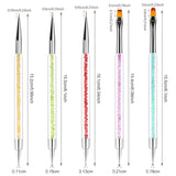 Sularpek 5 Stück Nagel Pinsel, Nageldesign Pinsel, Dotting Tool, Nail Art Liner Pinsel, Nagelverlängerung Gelpinsel, Nagelbürste Für Punktierungen, Zeichnen, För DIY Nail Art Design