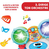 Chicco 00009820100000 Mi första trumset med ljus och ljud, 3 spellägen Musikinstrument med batteri för barn, flerfärgad, stor Jucarii Bebe Naty Shop