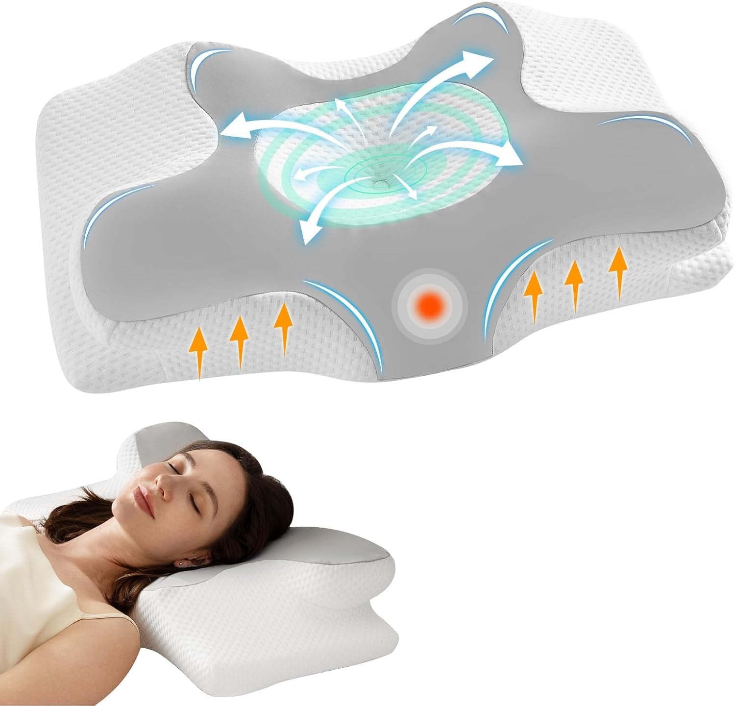 Homyrium Ergonomisk nackkudde Ortopedisk kudde Memory Foam Nackstödskudde Anti Snarkning Kudde Side Sleeper Rygg Magkudde Grå Cervikal Ortopediska Kuddar Naty Shop Grå