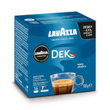 Lavazza A Modo Mio Dek Cremoso, 256 kaffekapslar, för koffeinfri espresso med aromatiska toner av mandel och canditis, 100% Arabica, intensitet 7/13, medelrostad, 16 förpackningar