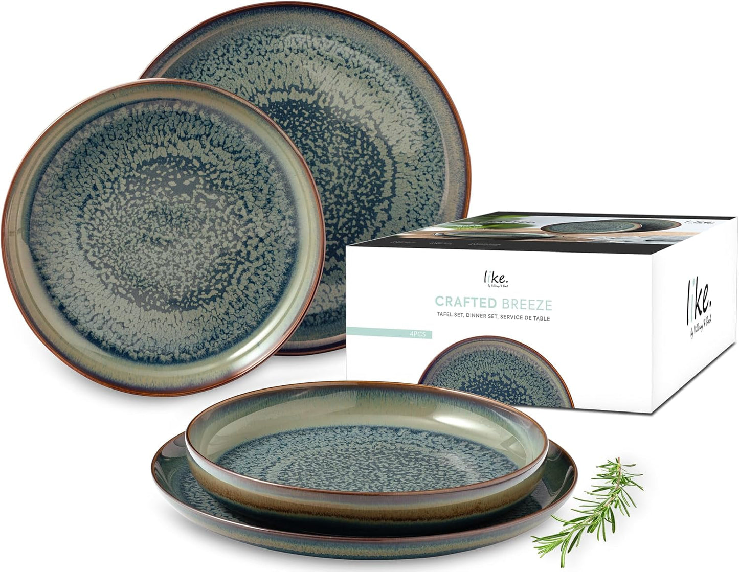 Crafted Breeze servisset från Villeroy & Boch, 4 delar, för 2, grön