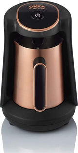 Arzum Okka Minio turkisk kaffebryggare, Moka, 1-4 koppar, 300 ml kanna i rostfritt stål, Spillskydd, Smart Brewing System, Tvättbar kanna, 480W, Koppar