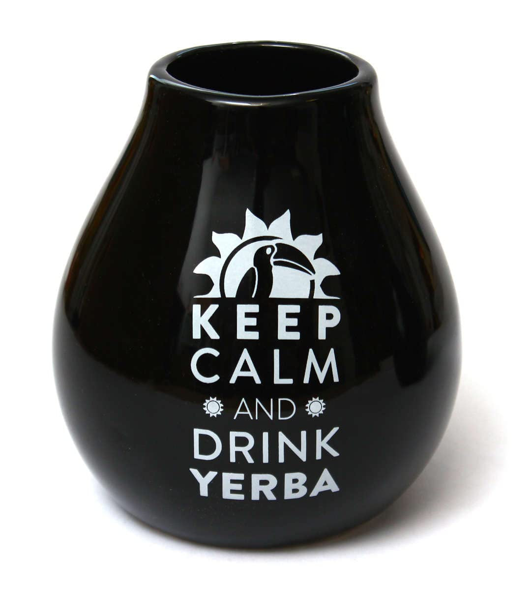 Yerba Mate teset för två 150G | Mate te med guarana och frukt | Lösblad Yerba Mate Tea | Svart matt keramisk kopp 350 ml | Stålhalm Bombilla Liza 19 cm
