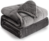 Bomullsblå tyngdfilt 6,8 kg Queen size flanell Shaggy Sherpa tyngdfilt för vuxna.