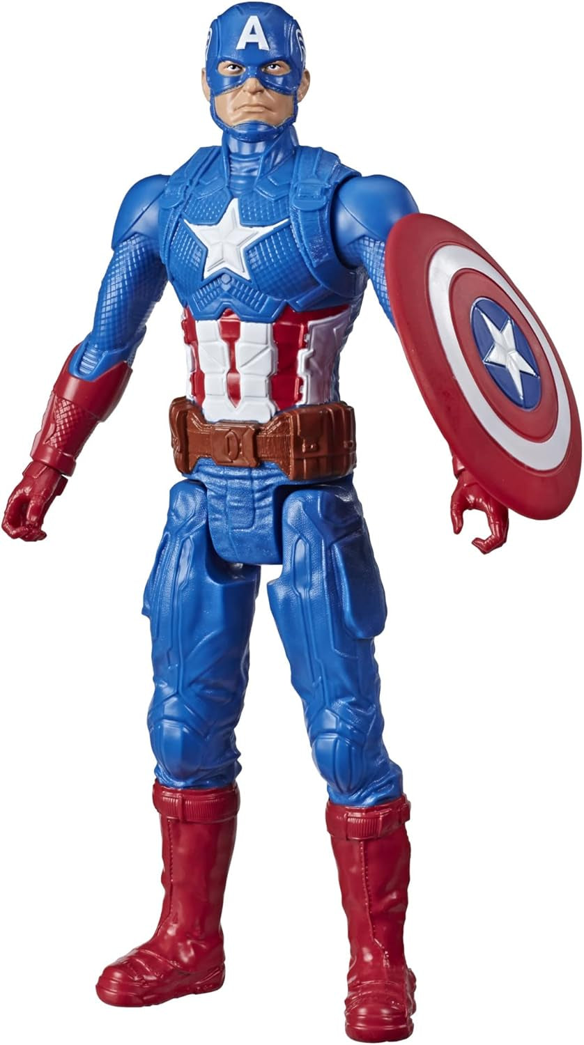 Marvel Avengers Titan Hero Series Blast Gear Captain America Actionfigur 30 cm stor leksak för 4+ år Blå Actionfigurer Naty Shop Standardtitel