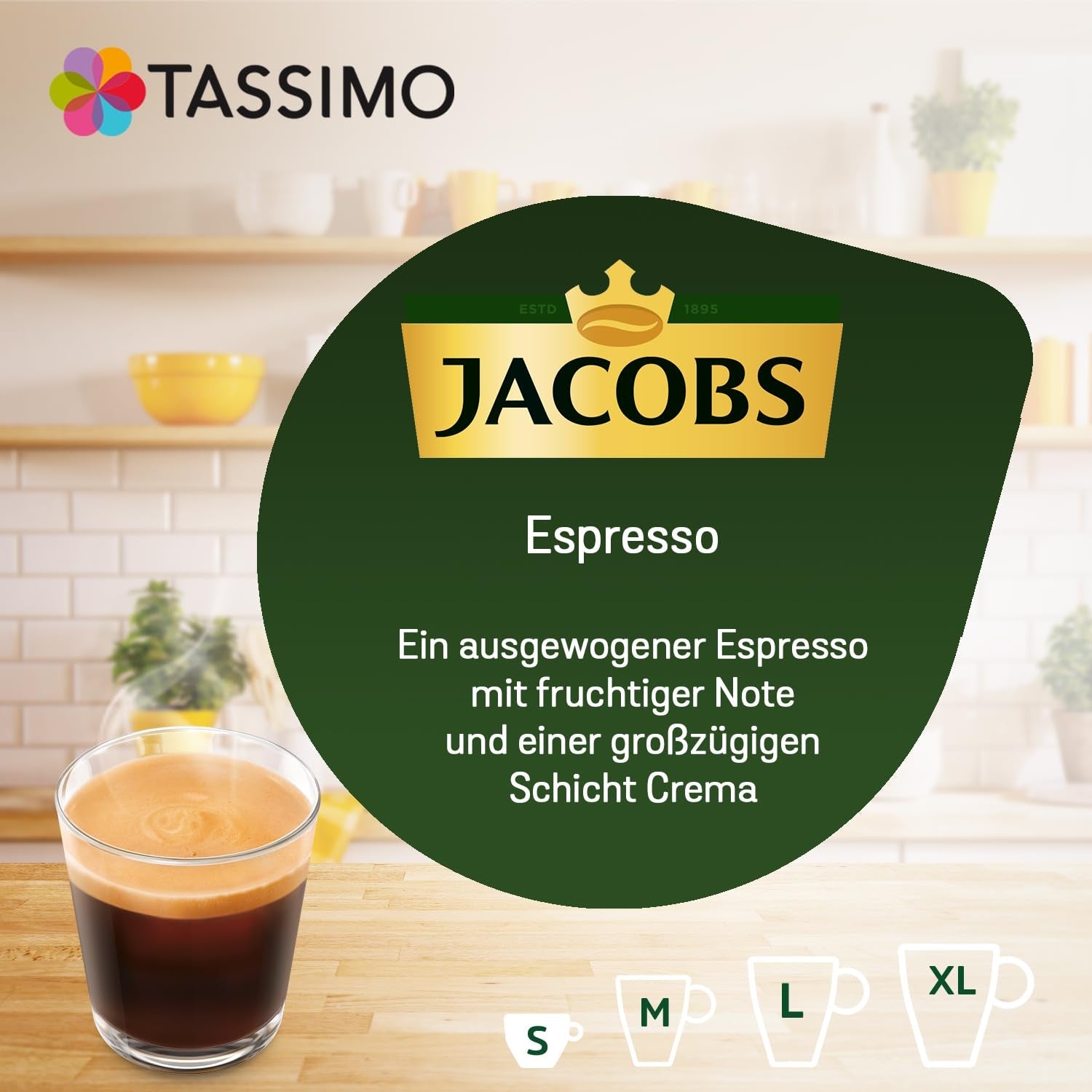 Tassimo Kapseln Jacobs Espresso Classico, 5 x 16 dynor, 80 Kaffeekapseln