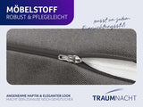 Läskudde Traumnacht Mysig Ryggkudde, 70 x 40 cm mörkgrå, avtagbart och tvättbart överdrag av 100 % polyester, praktisk sidficka, Oeko-Tex certifierad, tillverkad enligt tyska kvalitetsstandarder