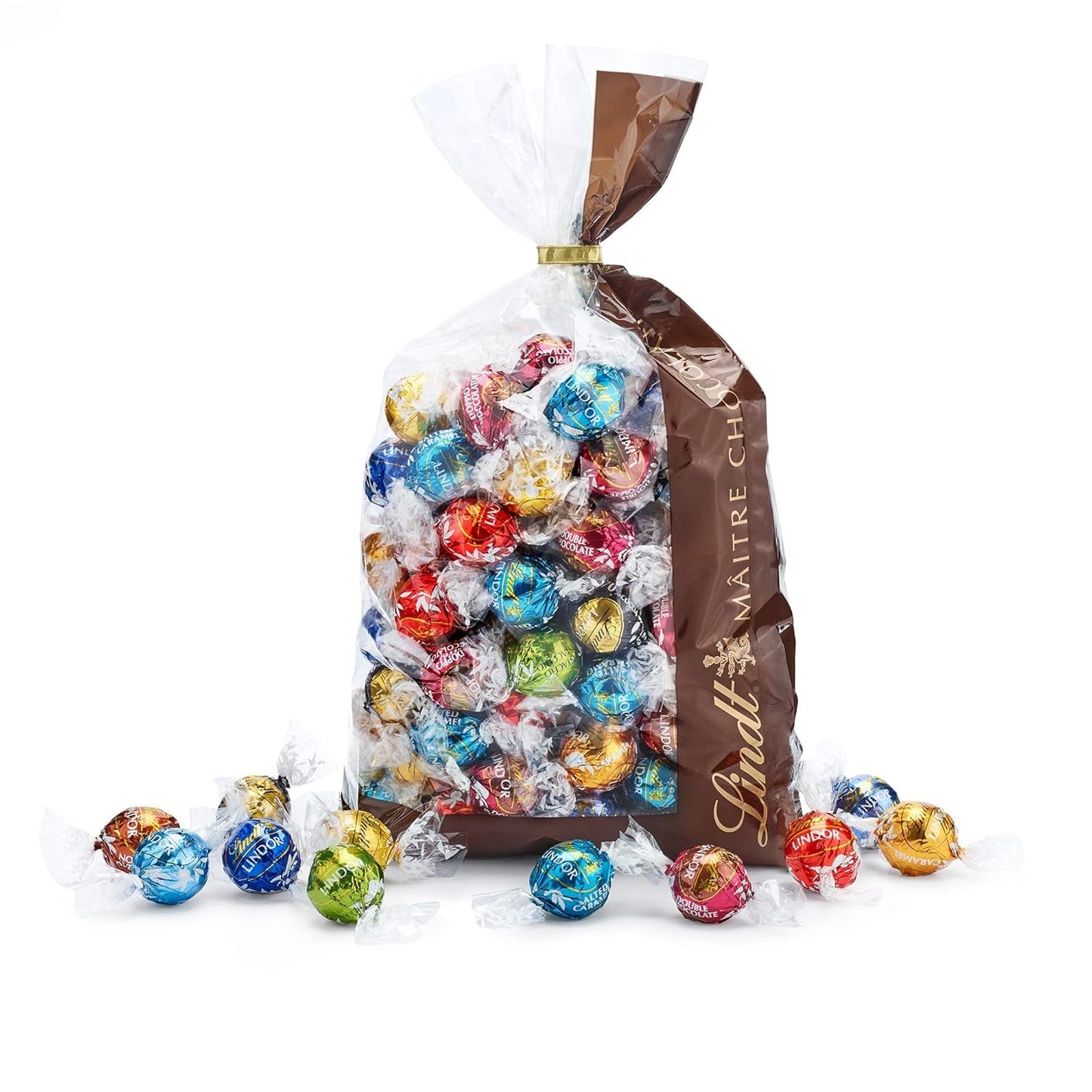 Chokladmix LINDOR | 1371 g | Ca. 109 bollar: Mjölkchoklad och LINDOR bollar med jordgubbsgrädde | 1 kg påse, ca. 80 chokladbollar vit choklad med jordgubbsgrädde