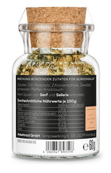 Ankerkraut Gurkensalat, 60 g i korkglas, Würze Gherken-Salat Ganz Einfach, Zuckerfrei och Ohne Gesmackverstärker, Mischung würzender Ingrediens für Salat