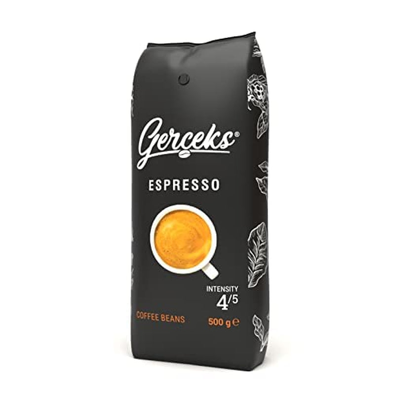 Espresso Kaffeebohnen stark 500g, Barista Kaffee schokoladig und säurearm, Espressobohnen, Bohnenkaffee mit Arabica und Robusta, fin Crema, idealisk för Cappuccino