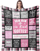 ZQYMM Kristna presenter för kvinnor män, dop/konfirmationspresenter för flickor/pojkar, Inspirerande/religiösa, katolska andliga gåvor, födelsedagspresenter till kristna ZQYMM Sängar och filtar Rosa 150*220cm