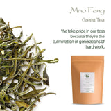 Mao Feng Huangshan Grönt te - Berömt kinesiskt te från Huang Shang - Maofeng Yellow Mountains Green Tea Leaves Kina Mao Feng Tea Organic Green Tea Chinese Green Tea Green Tea