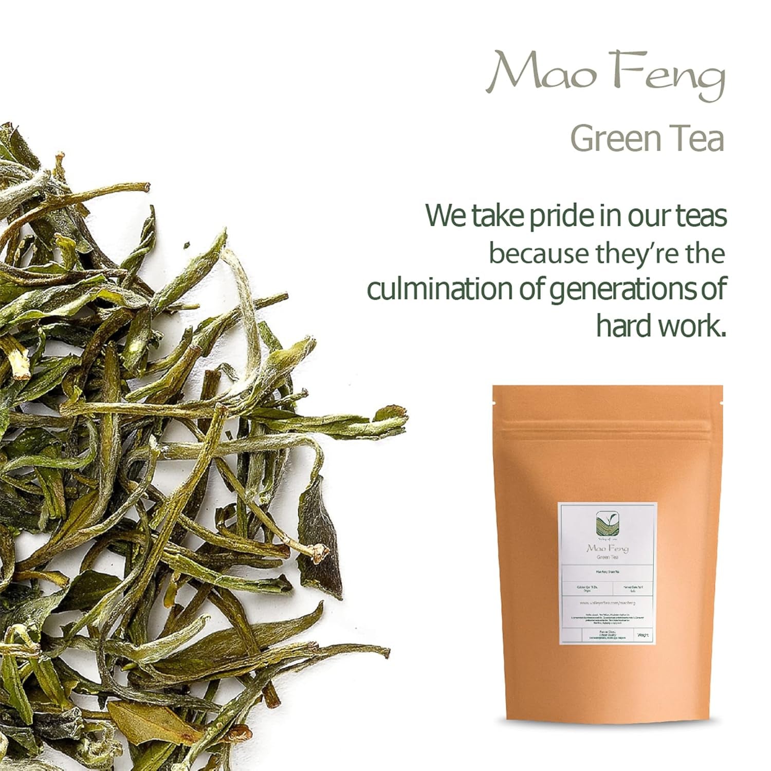 Mao Feng Huangshan Grönt te - Berömt kinesiskt te från Huang Shang - Maofeng Yellow Mountains Green Tea Leaves Kina Mao Feng Tea Organic Green Tea Chinese Green Tea Green Tea