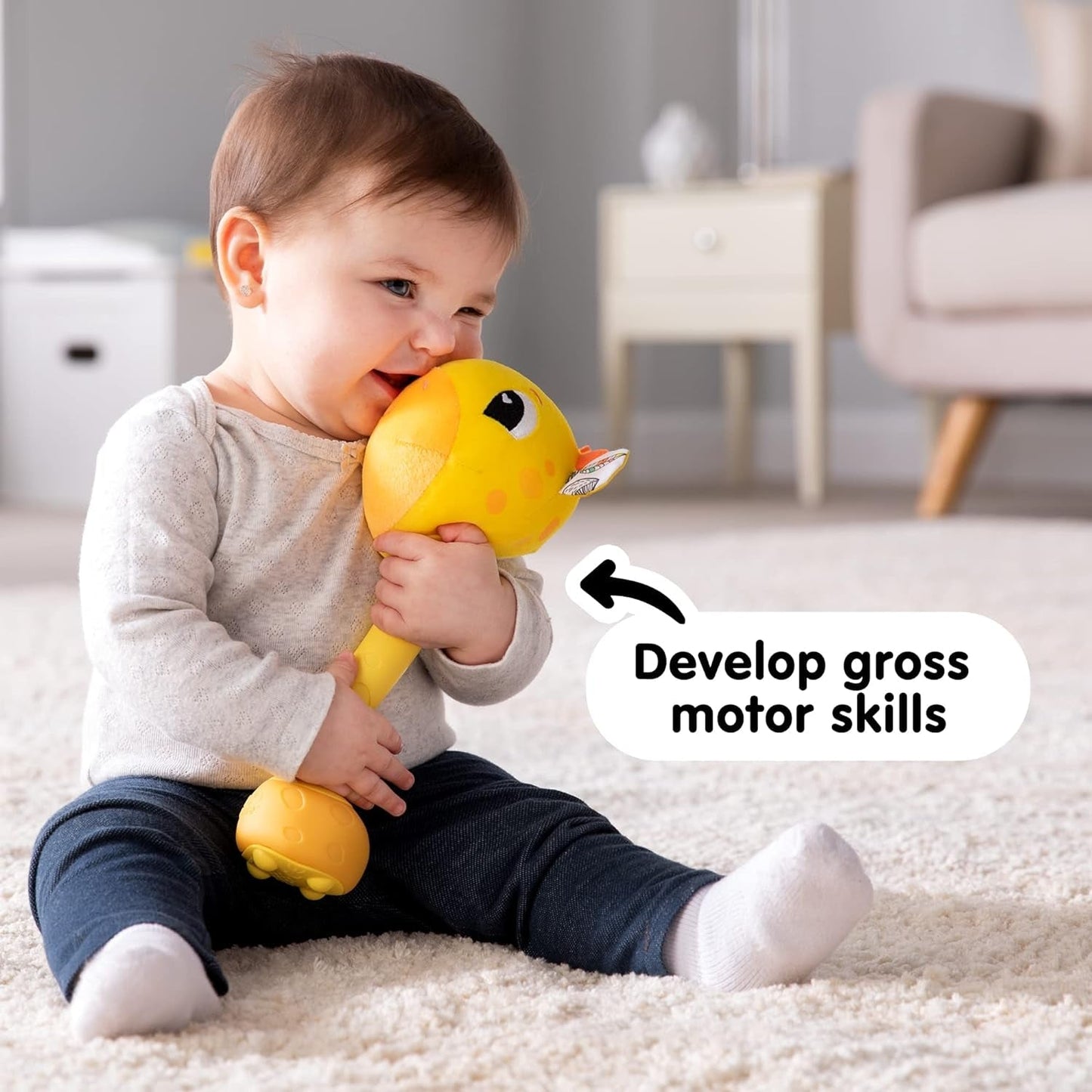 Lamaze L27471 Crazy Giraffe, Newborn Toy, Color Baby Sensory Toy, New Parents Gift, Developmental Toy för pojkar och flickor från 12 månader Baby Toys Naty Shop