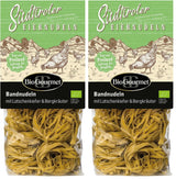 BioGourmet bandnudlar med Schüttelbrot från Sydtyrolen (SGB) | Salta och smaksatta äggnudlar med äkta prick från Sydtyrolen | 1 x 250g Bio