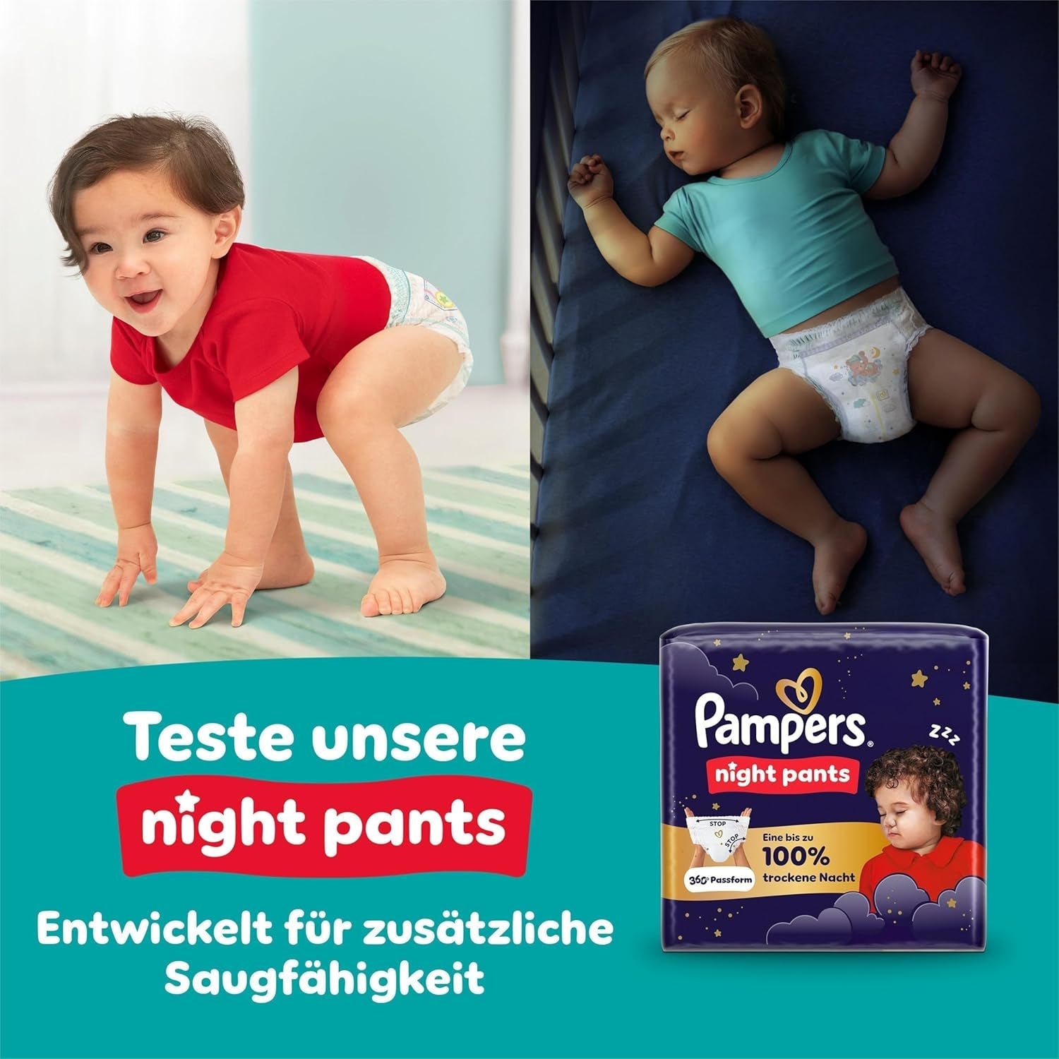 Pampers Baby-Dry Pants Größe 5, 160 Stück, 11kg-17kg, 360° auslaufsichere Passar dag och natt