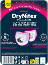 Huggies DryNites Superabsorberande nattblöjor för flickor 3-4 år (12-21 kg) 4 x 16 Count (64 Count totalt) Månatligt trosapaket