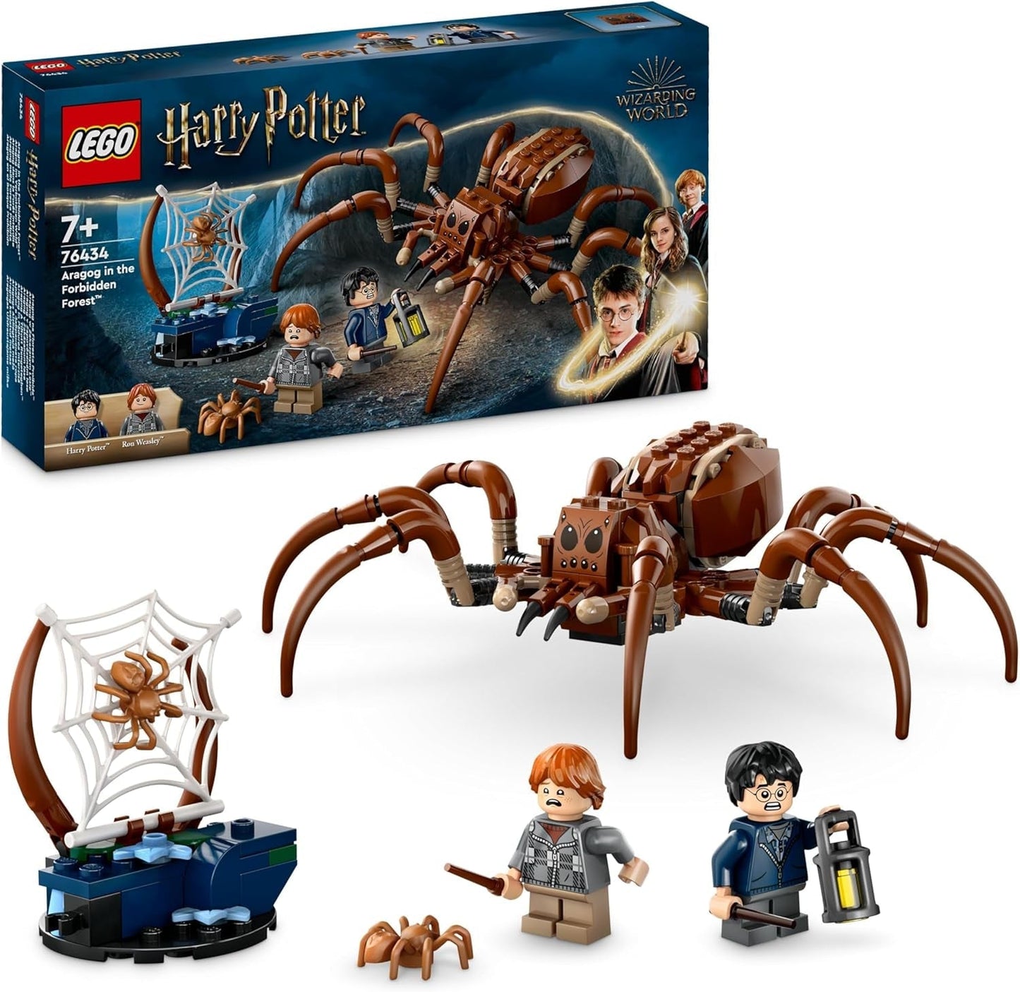 LEGO Harry Potter Aragog i den förbjudna skogen Spindel Fantasy lekset Mytisk varelse 2 minifigurer Magisk present till pojkar, flickor och fans 7+ 76434 Byggset Besuche den LEGO-Store Standardtitel