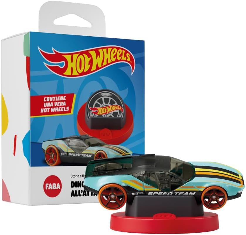 Hot Wheels dinosaurieattack ljudfigur - berättelser och ljudhistorier för pojkar och flickor 3-5 år gamla, leksak med pedagogiskt innehåll, italiensk version Jucarii Bebe Naty Shop
