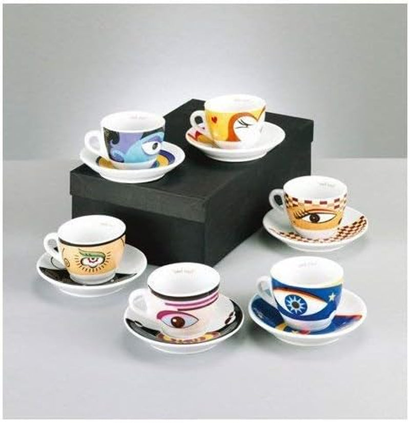 Zeller 26510 Espressokoppset, 12 delar, Magic Eyes, Vit