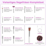Sladdlös elektrisk nagelfil - 35000 RPM för gelnaglar, 12 i 1 professionell nagel- och akrylnagelfil, 5-hastighets manikyr- och pedikyrset