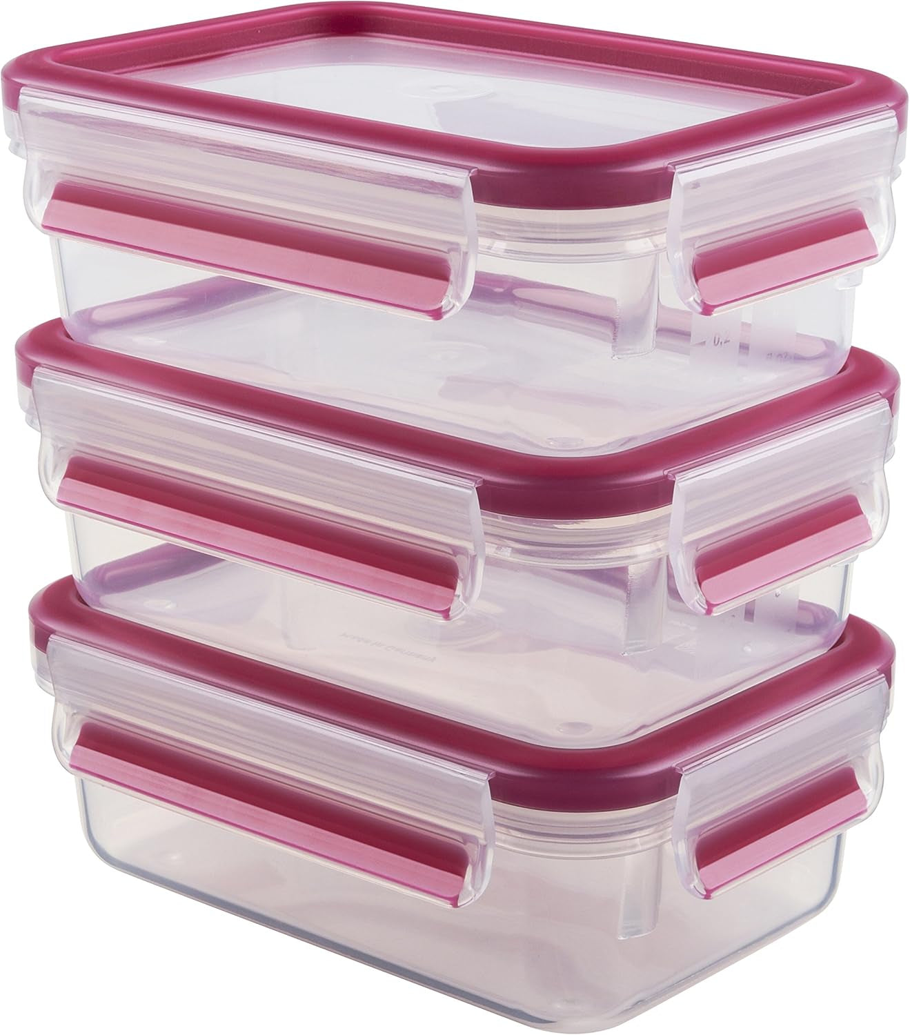 Emsa 515585 Matklipp & Stäng | 3 delar set | plast | transparent / grön | 0,55 / 1 / 2,2 liter Matförvaringslådor Naty Shop Hallon 0,55 L