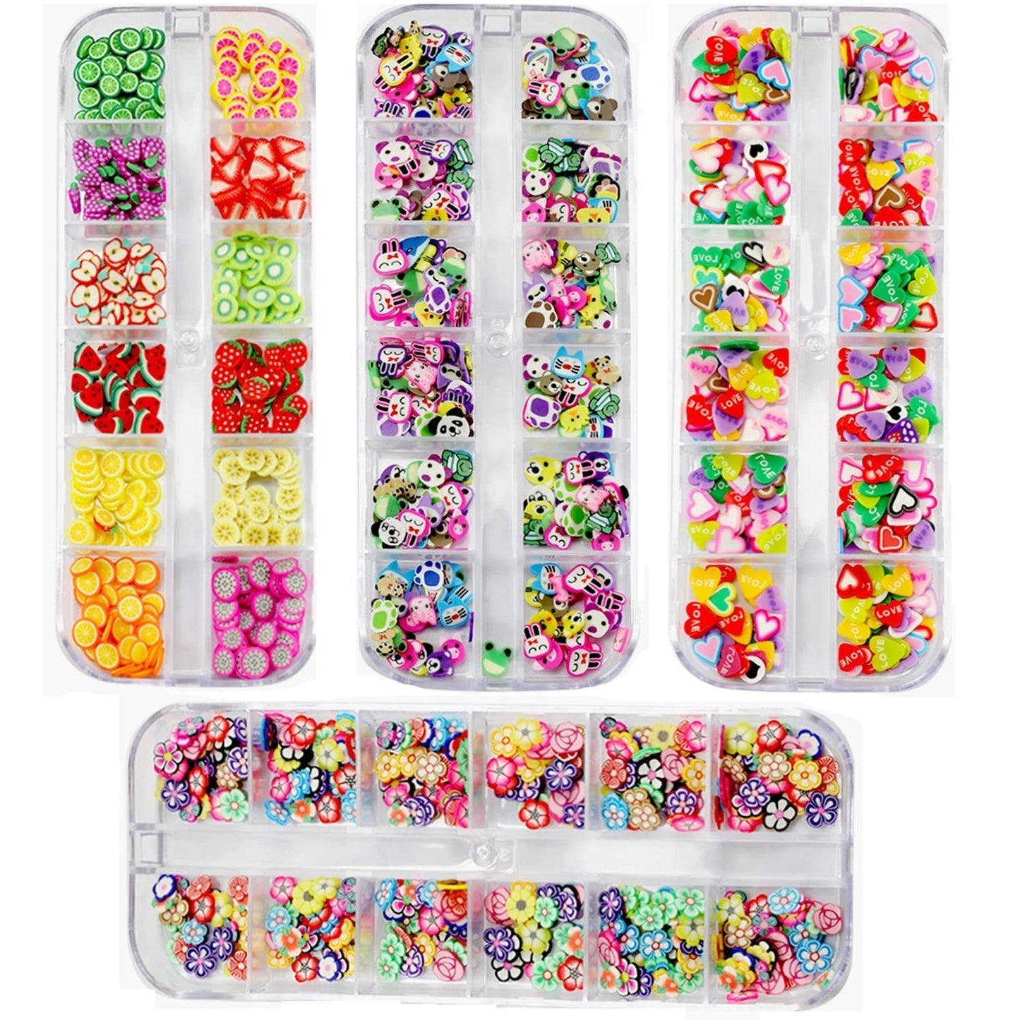 4 Set Nagel Obst Scheiben, Basicon Niedliche Obst Polymer Scheiben Obst Scheibe Nagel Nagel 3D Obstscheibe Nail Art Slice Für DIY Liefert Maniküre Dekoration Schleim Zubehör Nageldekorationen, 4 Stile
