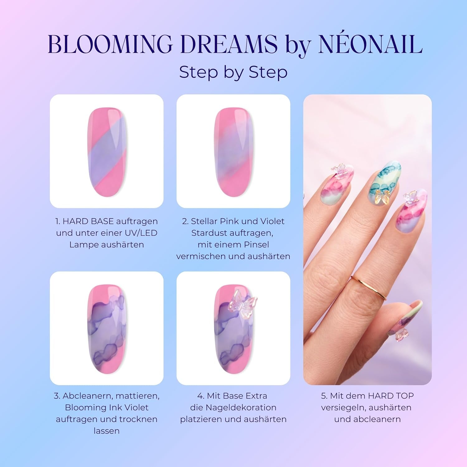NÉONAIL Nageldekoration 3D Nail Art Schmetterlinge - Nail Charms - Nägel Selber Machen - Nails - Nageldesign Accessoarer - Nailart - Nail Art Zubehör - Nagel Deko - Nagelschmuck - Mehrfarbig