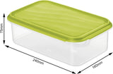 Rotho Rondo matförvaringsburk 1,5l med lock, BPA-fri plast (PP), transparent/grön, 1,5l (24,0 x 16,0 x 7,5 cm) Matförvaringslådor Naty Shop
