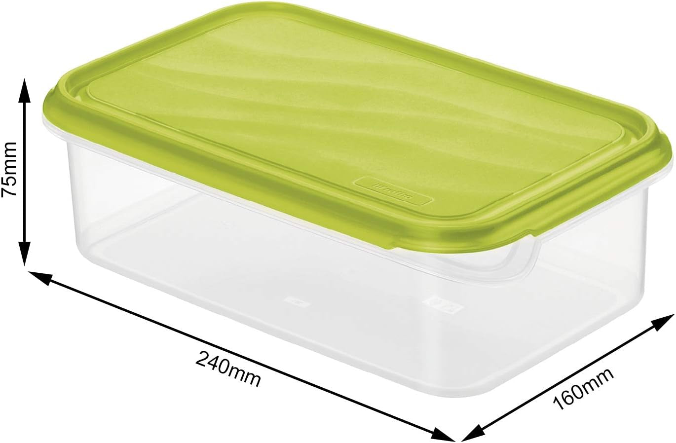 Rotho Rondo matförvaringsburk 1,5l med lock, BPA-fri plast (PP), transparent/grön, 1,5l (24,0 x 16,0 x 7,5 cm) Matförvaringslådor Naty Shop