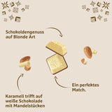 Schogetten Blond Mandel | Vit choklad med kola och mandelbitar | 100 g | Bekvämt portionerad (paket med 2)