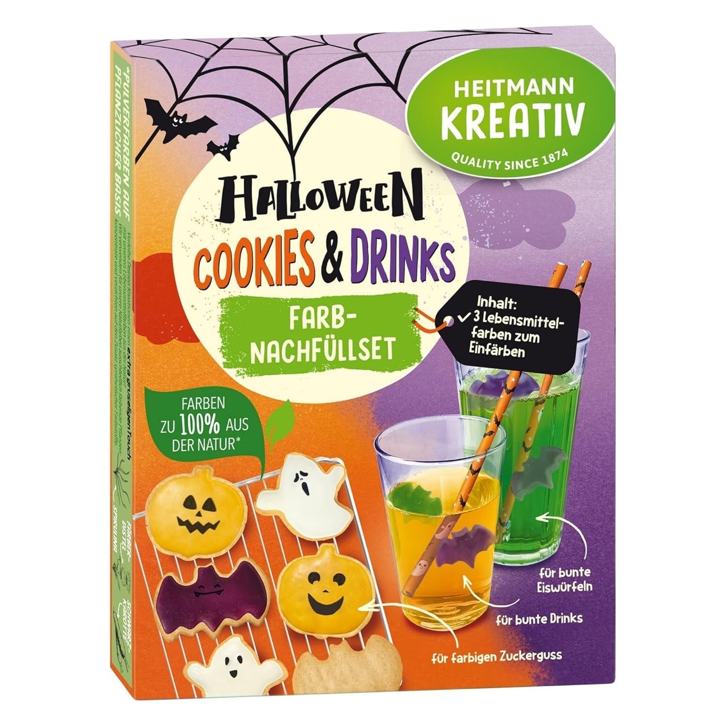 HEITMANN KREATIV färgglada Halloween-kaka och dryckespåfyllningsset