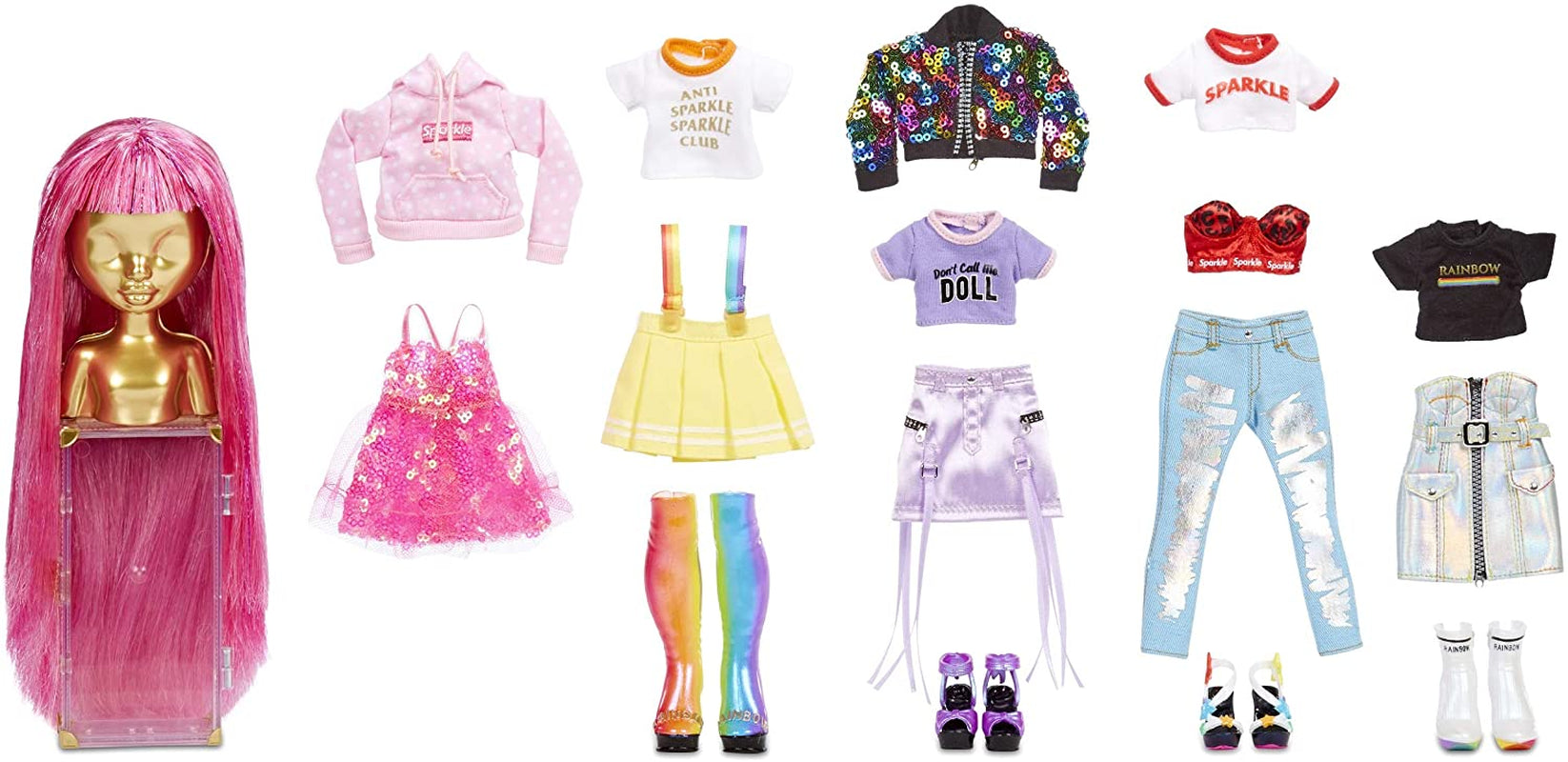 Rainbow High 571049 Fashion Studio - Exklusiv docka med kläder, accessoarer och 2 glänsande peruker - Skapa över 300 outfits!