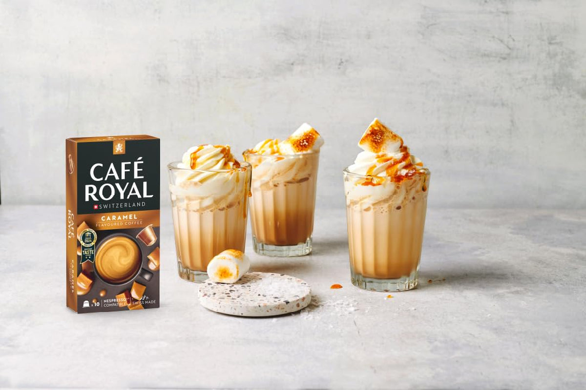 Café Royal Caramel Flavored Kaffee – Nespresso®-kompatibel Kaffeekapseln, krämig, helle Röstung, 100 % Arabica, Rainforest Alliance, 100 Kapseln