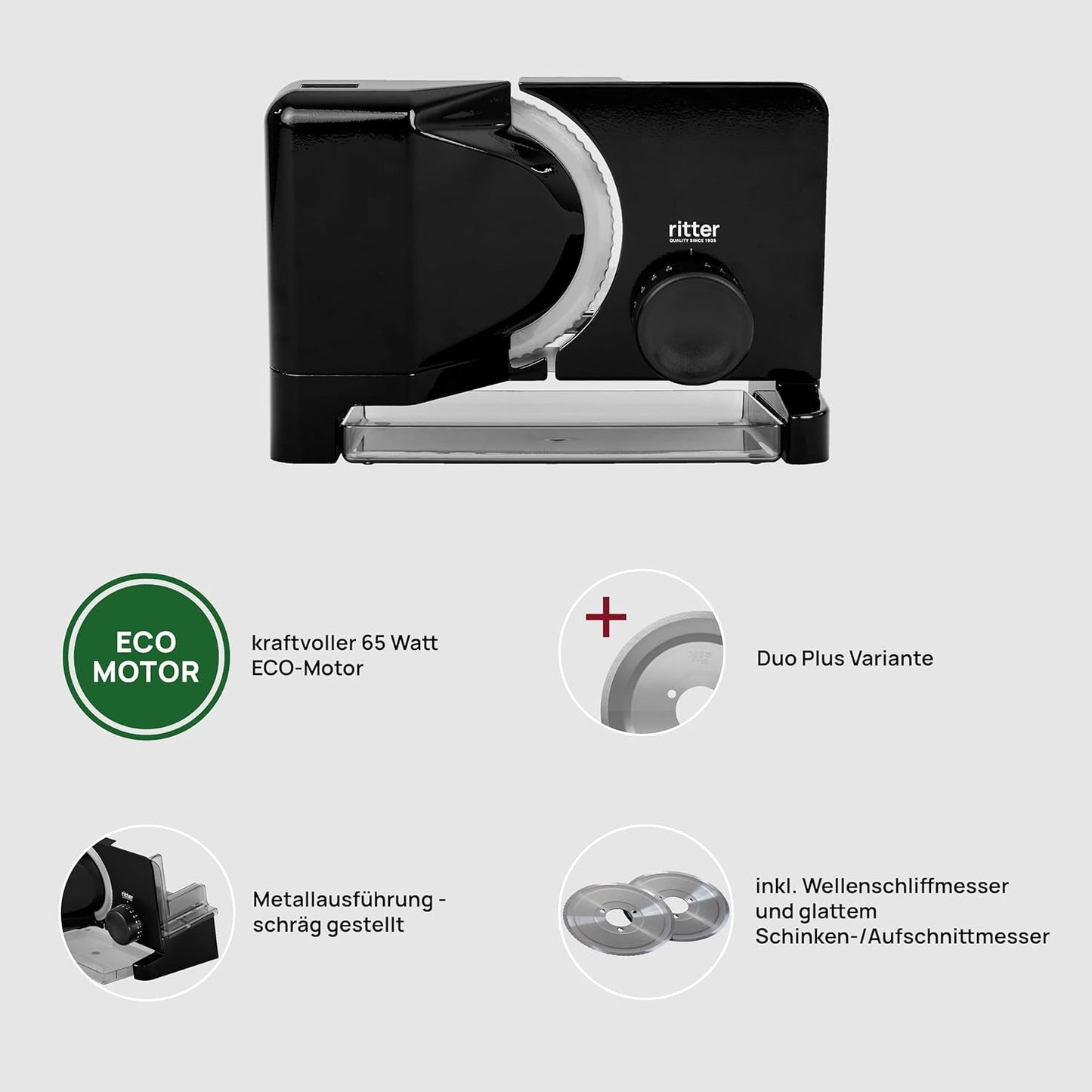 Ritter E 16 Duo plus Multifunktionell elektrisk skär- och skärmaskin i metall med miljövänlig motor, tillverkad i Tyskland Shredders and Slicers Naty Shop